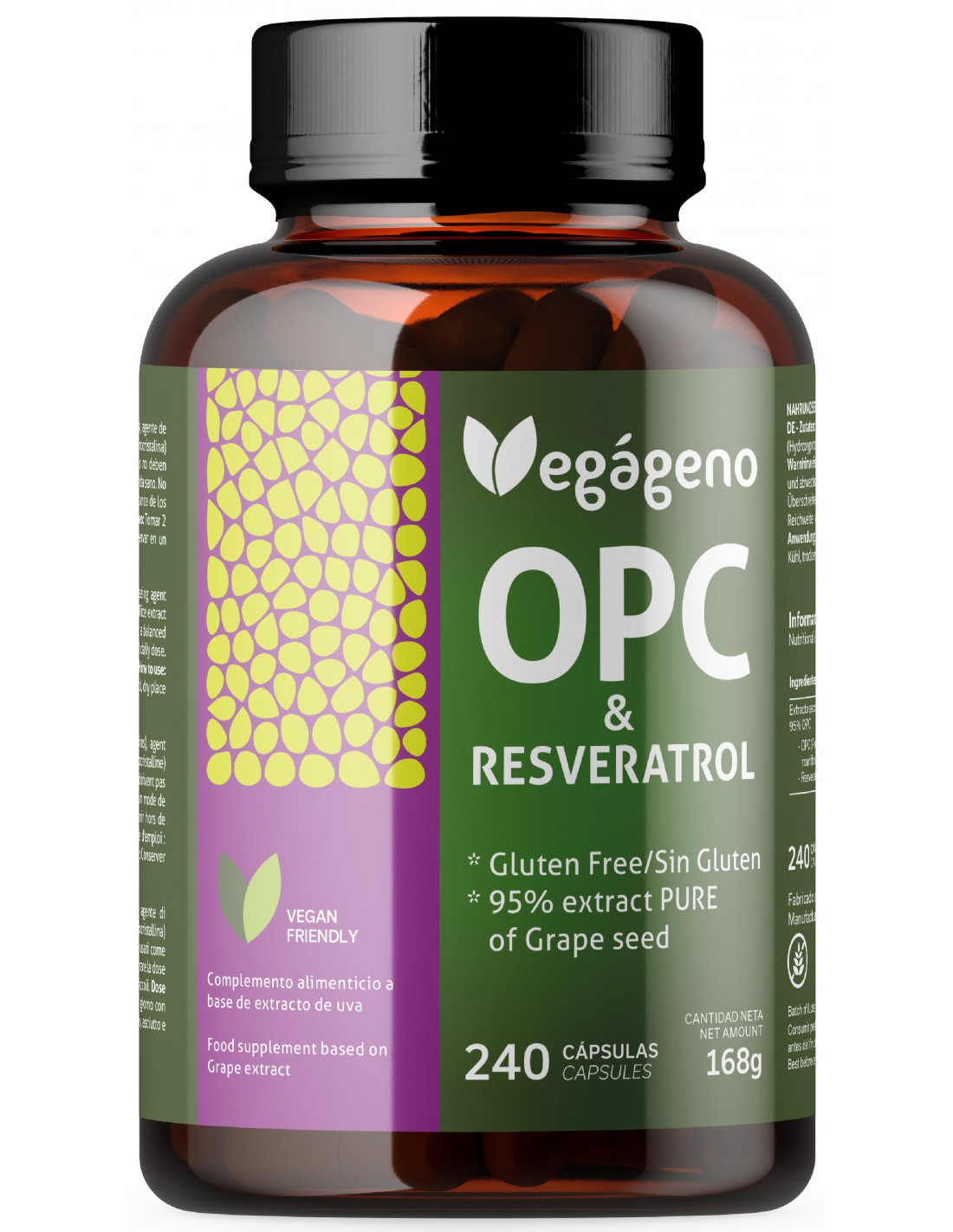 OPC Extracto de Semilla de Uva y RESVERATROL 240 Cápsulas