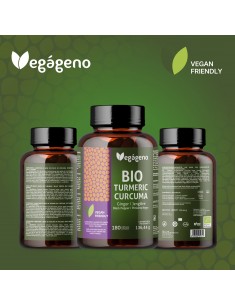 CURCUMA BIO ORGANICA  ECOLOGICA180 CAPSULAS CON JENGIBRE Y PIMIENTA NEGRA-PIPERINA 2