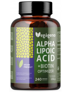 ALA - Acido Alfa Lipoico 600 mg dosis diaria con Biotina para máxima absorción.